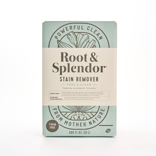 Root and Splendor - Bulk Stain Remover: 18 L, foaming enzymatic formula, toxin-free, sustainable packaging. Perfect for eco-friendly stain removal in kitchens or laundry.