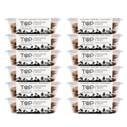 Top Seedz 6 Seed Crackers in labeled plastic containers, showcasing grain-free, vegan, organic ingredients. Sold in 5oz boxes with 12 per case.