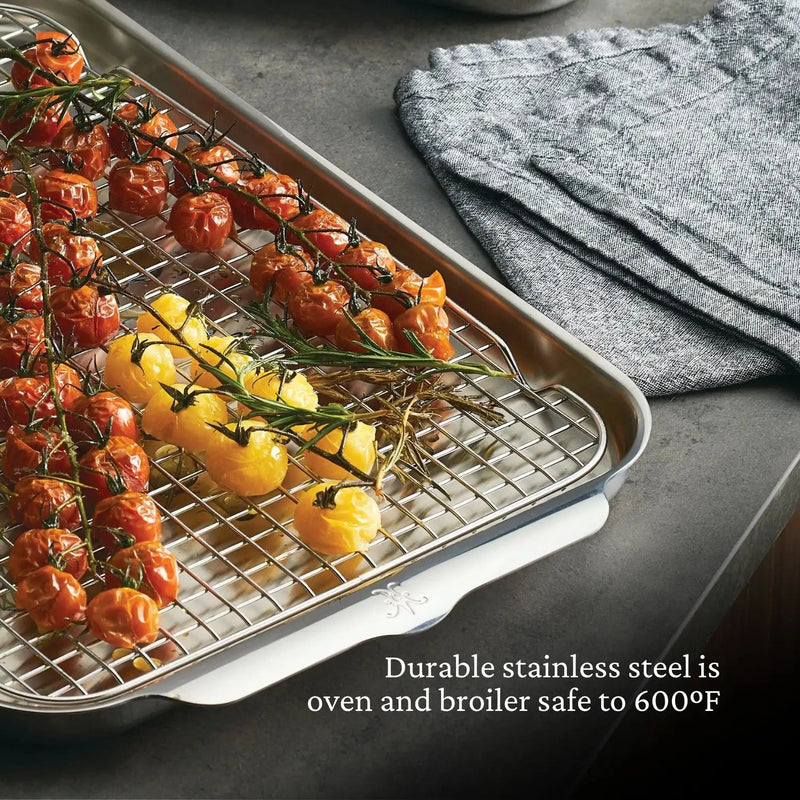 Hestan | OvenBond Tri-Ply Bakeware, Medium Sheet Pan with Rack