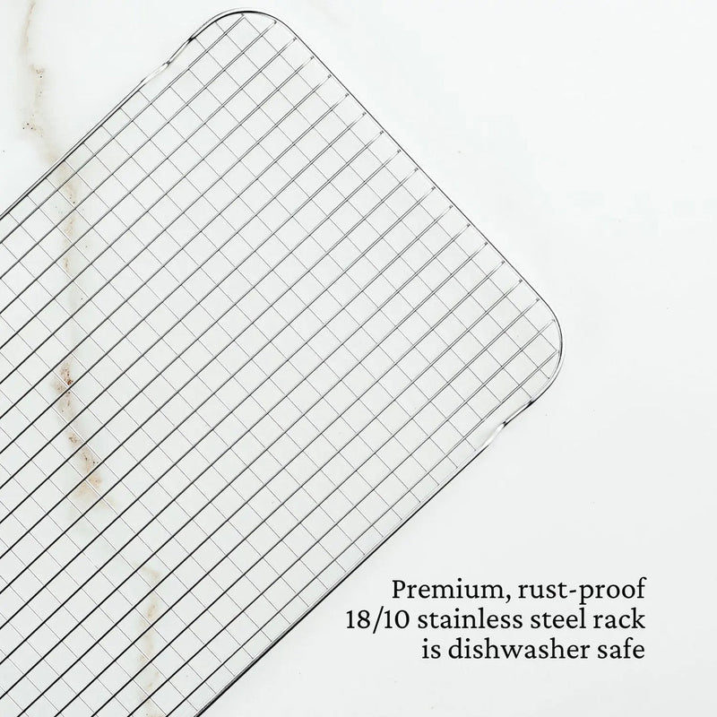 Hestan | OvenBond Tri-Ply Bakeware, Medium Rack Only: Premium rust-proof stainless-steel rack, dishwasher safe, enhances baking with superior air circulation for even cooking.