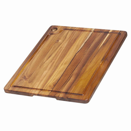 Teakhaus | Marine Rectangle Cutting Board featuring a shallow juice groove and a finger-hole for easy handling, ideal for culinary tasks from Athens Cooks kitchen store.