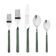 Mepra SPA - PLACE SET 5 PCS FANTASIA FORREST GREEN featuring durable stainless steel and resin handles, crafted in Italy with elegant, timeless design.