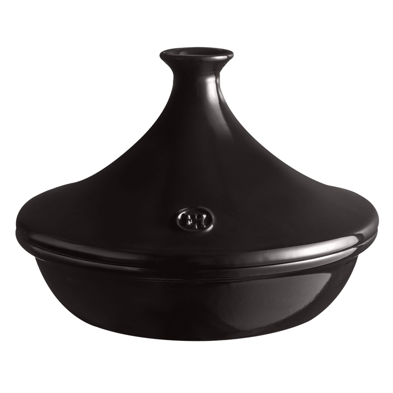 Emile Henry | Tagine, Charcoal: Conical-lidded ceramic pot for slow-cooking, showcasing traditional North African design, perfect for tender, flavorful one-pot meals.