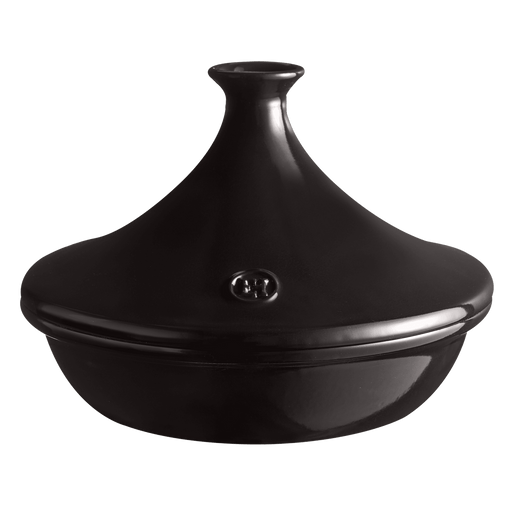 Emile Henry | Tagine, Charcoal: Conical-lidded ceramic pot for slow-cooking, showcasing traditional North African design, perfect for tender, flavorful one-pot meals.