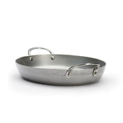 de Buyer | Oval Roasting Pan with handles, ideal for roasting meats and vegetables, versatile for oven, grill, or stovetop cooking.