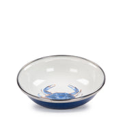 Golden Rabbit Home - Set of 6 Blue Crab Tasting Dishes, featuring crab design on enamelled porcelain, 4 oz capacity, ideal for stylish dining.