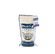 Matiz Bomba Rice - 2.2lb cloth sack, ideal for paella, grown in Valencia's l’Albufera park, known for high absorption, perfect for flavorful rice dishes.