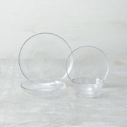 Zwiesel Fortessa Los Cabos Clear 21oz Cereal Bowl, 6 Inches, showcased with textured glass dinnerware set on a light surface, emphasizing elegance and practicality.