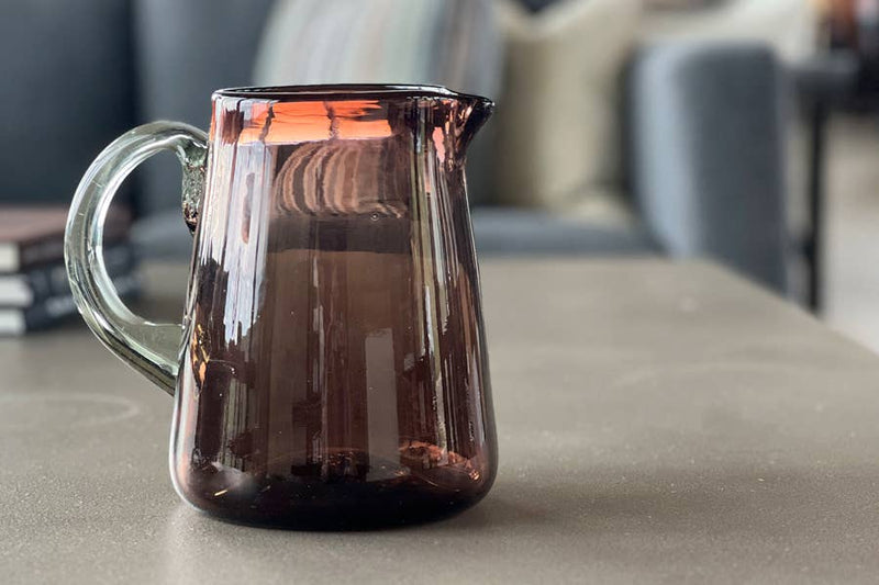 Handblown Glass Pitcher - Tamarind