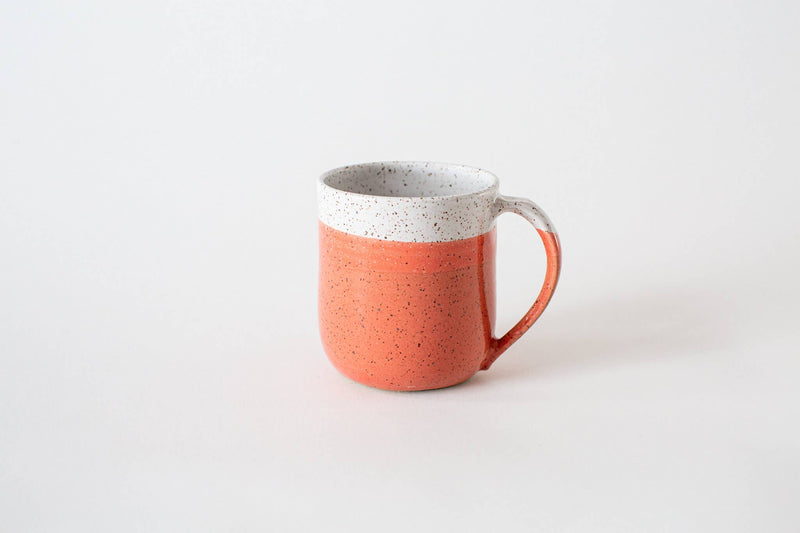 RachaelPots - 12 Oz Original Mug: Sage, featuring a speckled glaze and thumb rest handle, ideal for coffee or tea. Handcrafted stoneware, microwave and dishwasher safe.