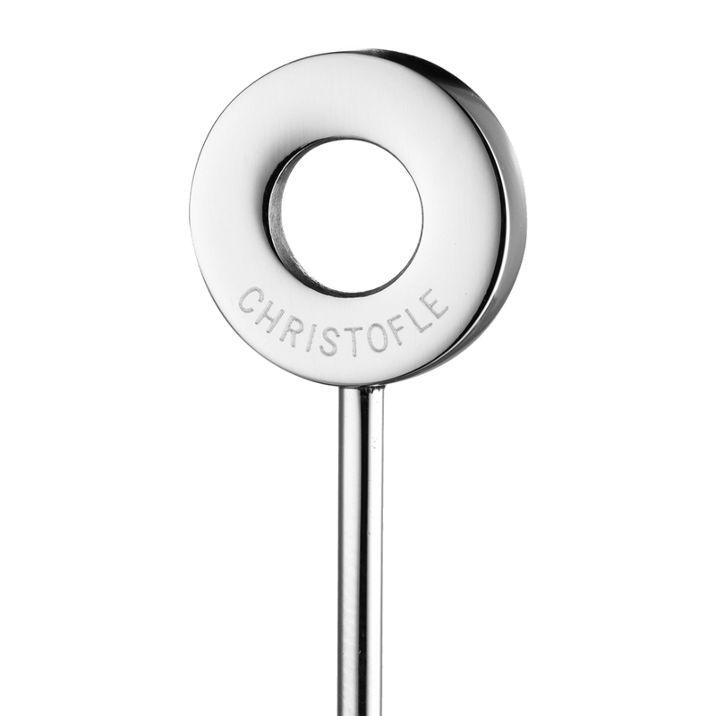Christofle | Oh De Stainless Steel Cocktail Picks, Set of 6: Elegant, polished picks with a circular ring top, ideal for stirring cocktails or spearing appetizers.
