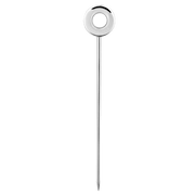 Christofle | Oh De Stainless Steel Cocktail Pick features a polished silver finish, ring handle, and engraved branding, ideal for elegant outdoor dining and entertaining.