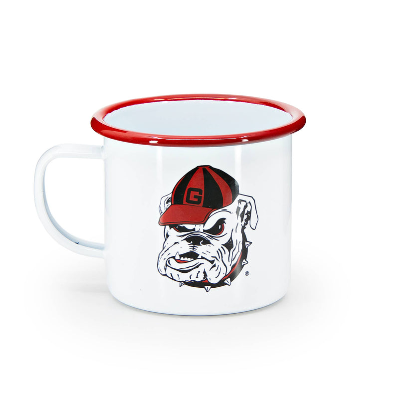 Crow Canyon Home | U of Georgia Enamelware 16oz Mug, Red Rim