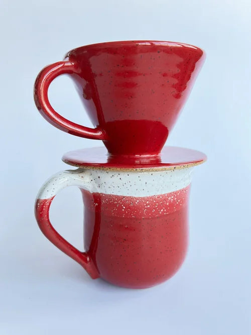 RachaelPots | Coffee Pour Over Cone W/Handle, Pink