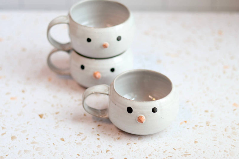 Gravesco| Snowman Handmade Coffee Mug Christmas Winter Pottery 