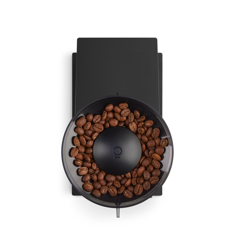 Fellow | Opus Conical Burr Grinder - Matte Black with 6-blade burr set, volumetric dosing lid, and spouted catch, ideal for espresso to cold brew.