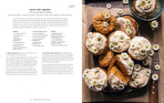 Half Baked Harvest Quick & Coz cookbook spread featuring carrot cake cupcakes recipe and photo. Perfect for quick, comforting baking from Athens Cooks.