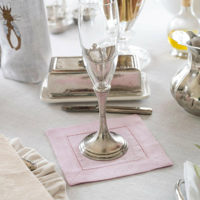 Crown Linen Designs | Hemstitch Cocktail Napkin Set.