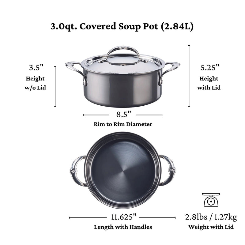 Hestan | NanoBond Cookware, 3qt Soup Pot