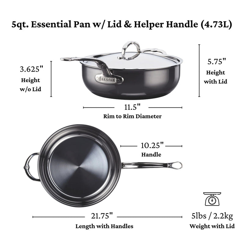 Hestan | NanoBond Cookware, 5qt Essential Pan + Lid
