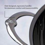 Hestan | Nanobond 14 Wok close-up showcasing its ergonomic handle, ideal for precision cooking, offered by Athens Cooks, specialists in premium kitchenware.