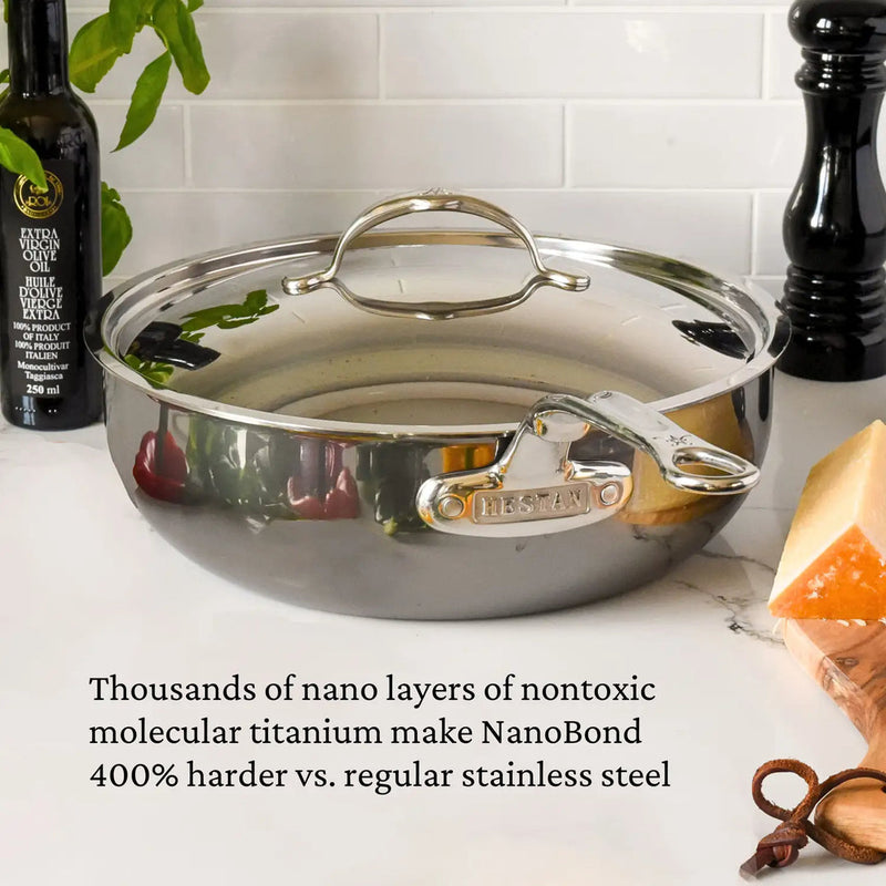 Hestan | NanoBond Cookware, 3.5qt Essential Pan + Lid
