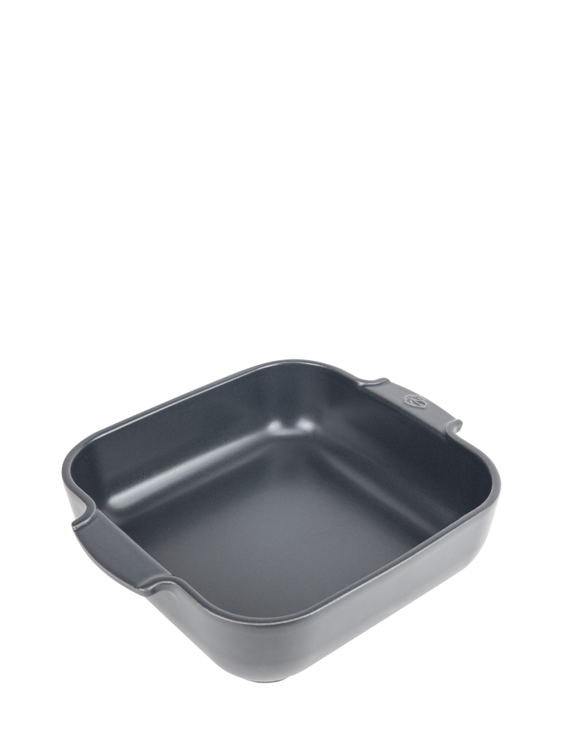 Peugeot | Appolia Square Baking Dish 11 inches, Slate with non-stick surface, ideal for roasting or baking, featuring integrated handles and gently rounded corners.