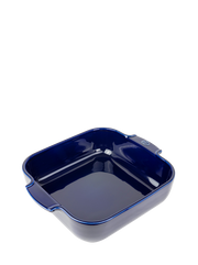 Peugeot | Appolia Square Baking Dish 11 inches, Blue, featuring a glossy finish with integrated handles, ideal for oven-to-table use, ensuring durability and heat retention.