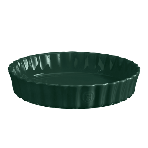Emile Henry | Deep Tart Dish, Cedar, 1.2 QT: Round ceramic tart pan with fluted edges perfect for quiches, tarts, or tortes. Durable, dishwasher safe, made in France.