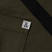 Hedley & Bennett | Cafe Bistro Half Apron - Olive, showcasing a sleek, professional design ideal for chefs and home cooks. Perfect for culinary enthusiasts shopping at Athens Cooks.