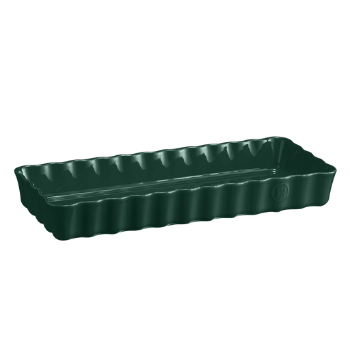 Emile Henry Deep Flan & Tart Dish with fluted sides, ideal for baking tarts or quiches. Durable, dishwasher and oven safe.