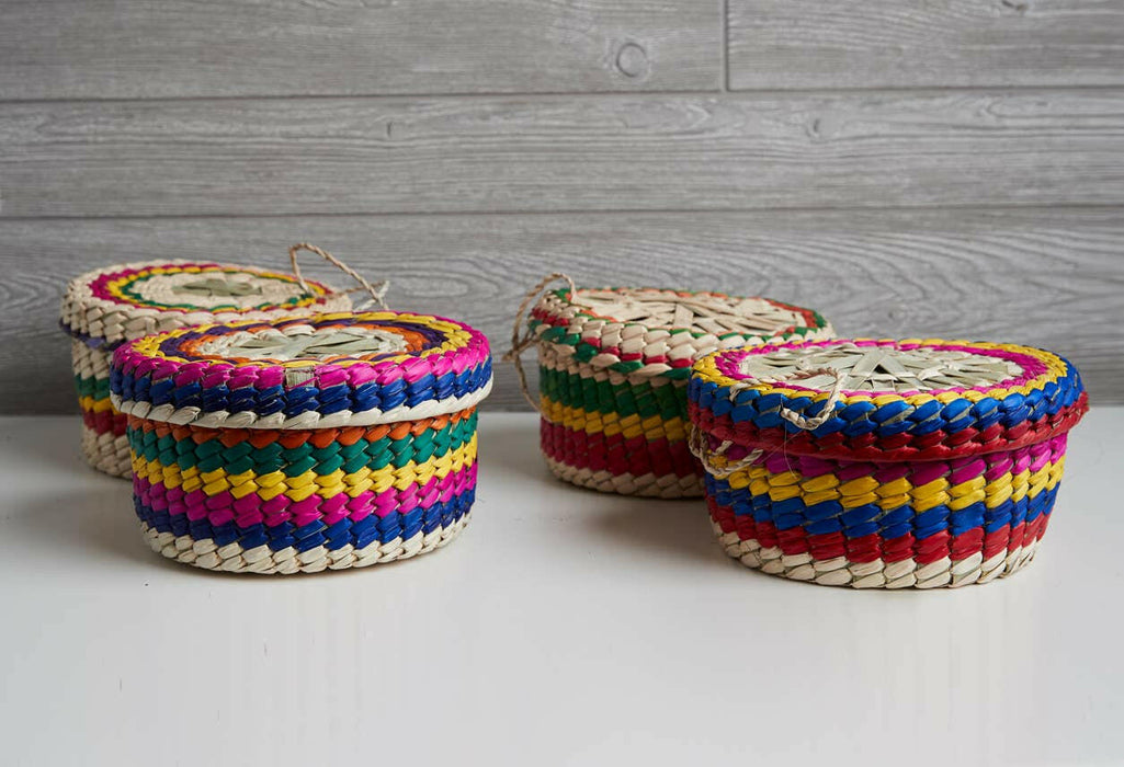 Mexican Woven Palm Tortilla Basket.