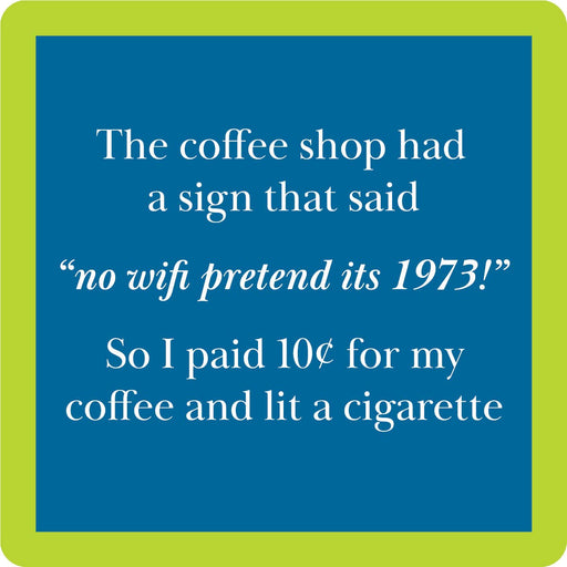 Drinks on Me - COASTER Cigarette: A humorous resin and cork coaster, perfect for adding charm and laughter to coffee tables or bar carts.