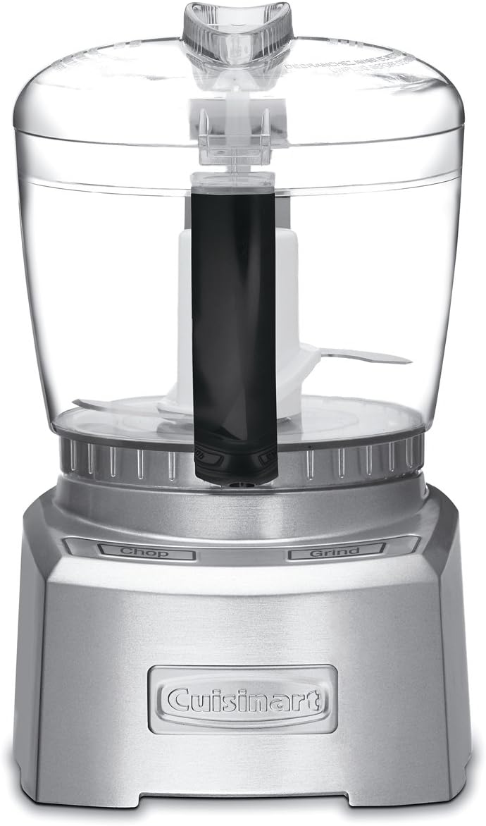 Cuisinart | Elite Collection 4 Cup Chopper Grinder, a silver food processor with a black handle, perfect for efficient kitchen prep at Athens Cooks.