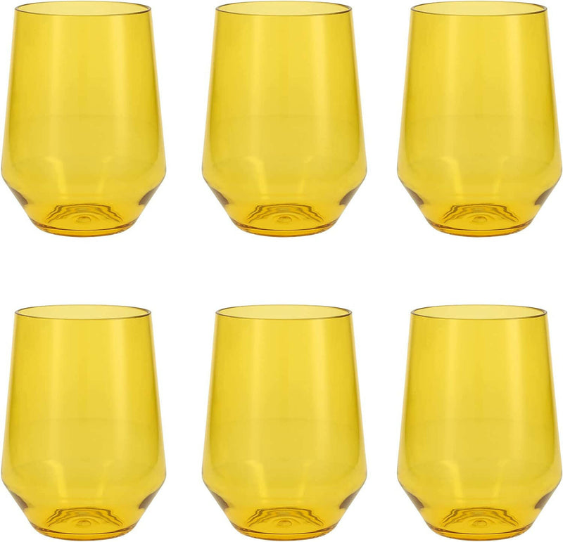 Shatterproof Tritan Outdoor Multi-Colored Wine Glasses.