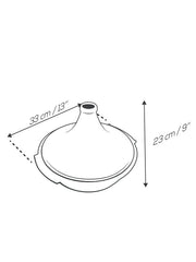 Peugeot | Appolia Atlas Tagine 12 Inches - Red, featuring a conical lid and base, measures 33 cm diameter and 23 cm height for even, flavorful cooking.