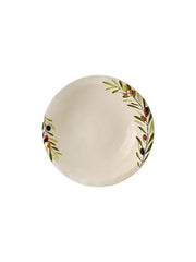 Bordallo Pinheiro | Olival Bowl features hand-painted olive branches on a cream ceramic plate, exemplifying artisanal elegance for your table.