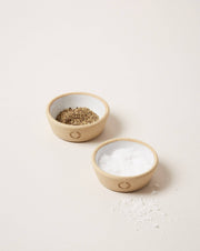 Farmhouse Pottery - Silo Ramekin: Single, showcasing a ceramic dish with flaky sea salt and ground pepper, versatile for kitchen or home use.