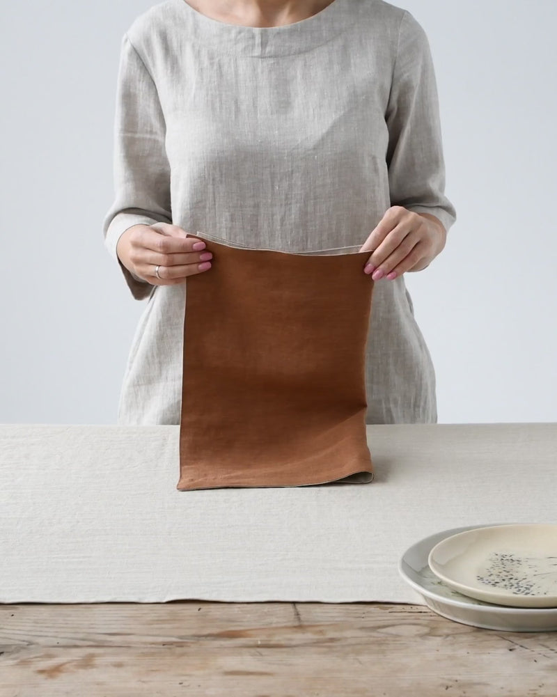 MagicLinen | Double Layer Linen Placemat Set of 2: Cinnamon