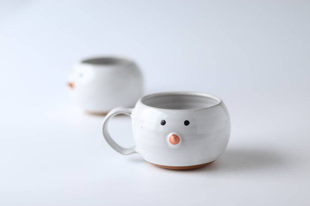 Gravesco Pottery | Snowman Handmade Coffee Mug Christmas Winter Pottery 