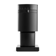Fellow Opus Conical Burr Grinder in Matte Black with sleek design, featuring 41 precision settings, volumetric dosing lid, and anti-static technology for consistent coffee grinding.
