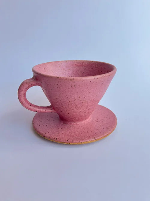 RachaelPots | Coffee Pour Over Cone W/Handle, Pink