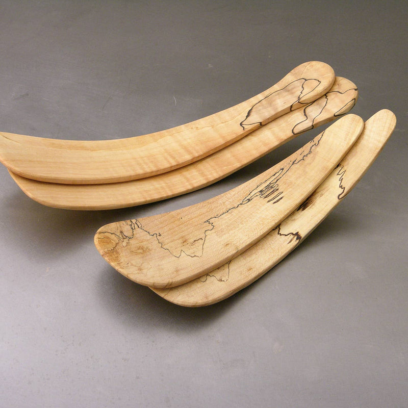 Petermans Boards and Bowls | Large Spalted Maple Salad Tossers (11.5" Pair)