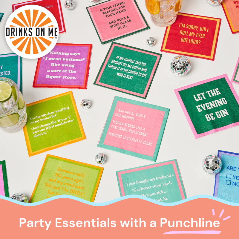 Drinks on Me | Wine Improves with Age, Cocktail Napkin