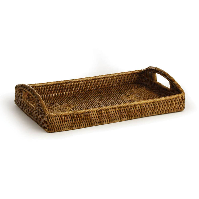 Napa Home & Garden - Burma Rattan Morning Tray 16, a sturdy wicker tray with handles, perfect for breakfast in bed, enhancing any kitchen space.