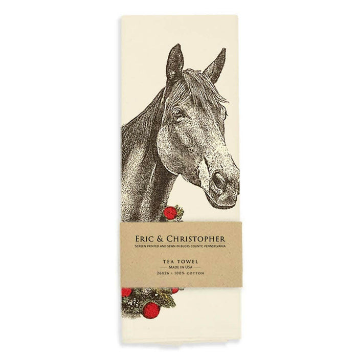 Eric & Christopher - Horse with Wreath Tea Towel.