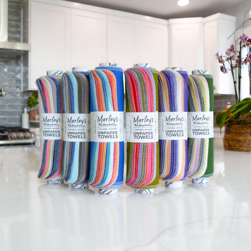 Marley's Monsters | UNpaper® Towels in Specialty Colors - Terra Firma - 24 Pack offers an eco-friendly, reusable alternative to paper towels, ideal for sustainable cleaning in homes or businesses.