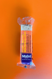 Malvi Mallow - Fluffy Nutter 4-Pack Marshmallows: four peanut-packed, chocolate-drizzled marshmallows with hazelnut crunch, wrapped in bright-orange packaging. Case of 12 packs available.