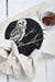 Hearth and Harrow - Organic Cotton Barn Owl Tea Towel - Black Print - Bird Kitch.