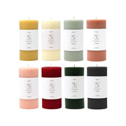 Mo&Co Home - 100% Beeswax Pillar Candles, handmade, charcoal, large (3 x 6), showcased among eight hand-poured, eco-friendly options for home decor and celebrations.